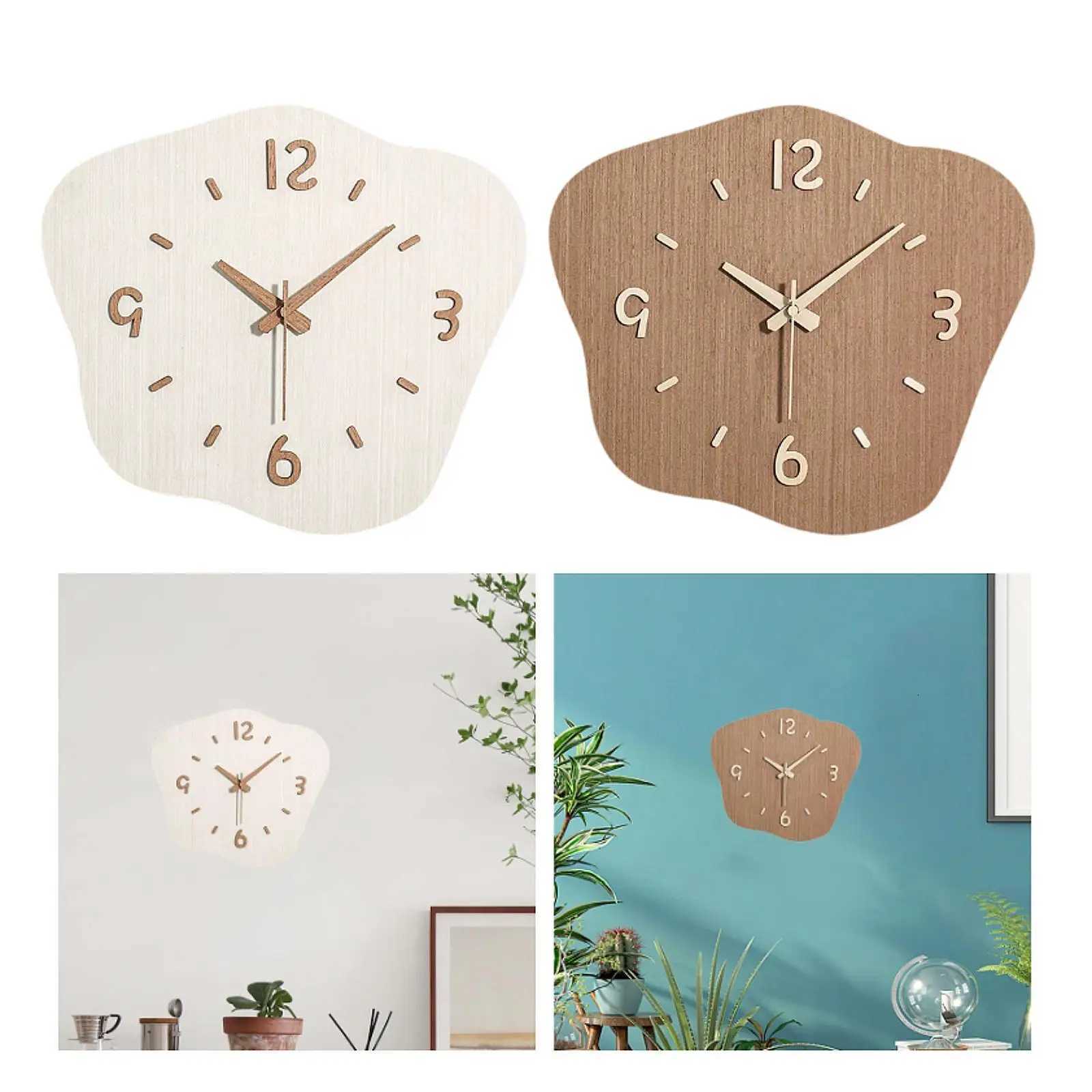 Wall Clock Irregular Clock Hanging Ornament Wall Decor for Dining Room Apartment C251126