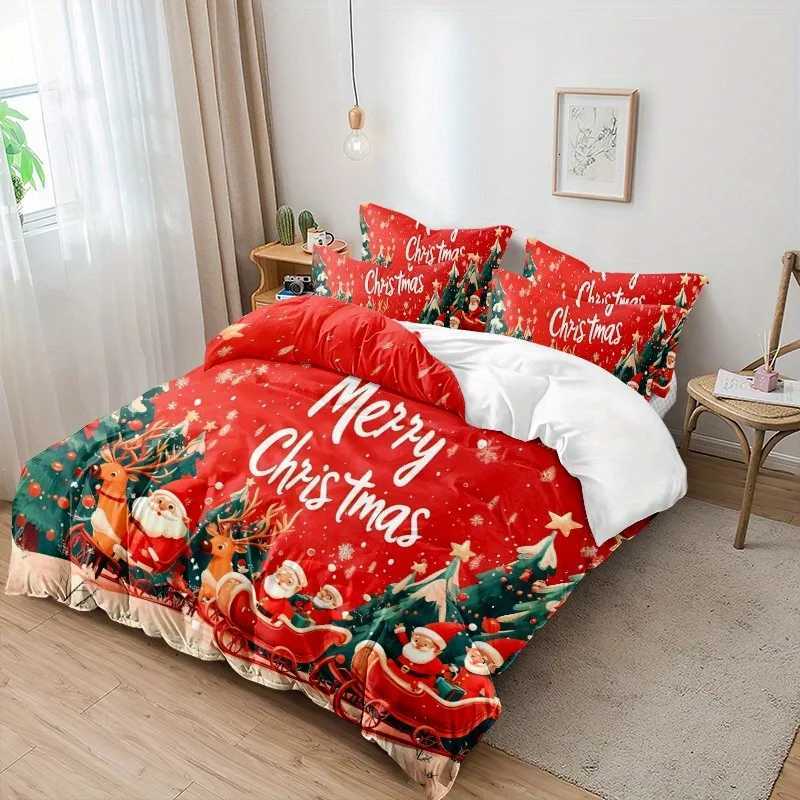 Christmas MERRY Christmas 2026 Bedding Set 3D Printed Duvet Cover Set Soft Single Double Size Bed Set 2026 Christmas Home Decorations Y251126