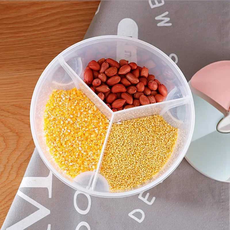 Grain Food Storage Tank and More Kitchen Storage Box with Moisture-Proof Sealed Cans and Multi Grid Large Capacity Organizers Y251126