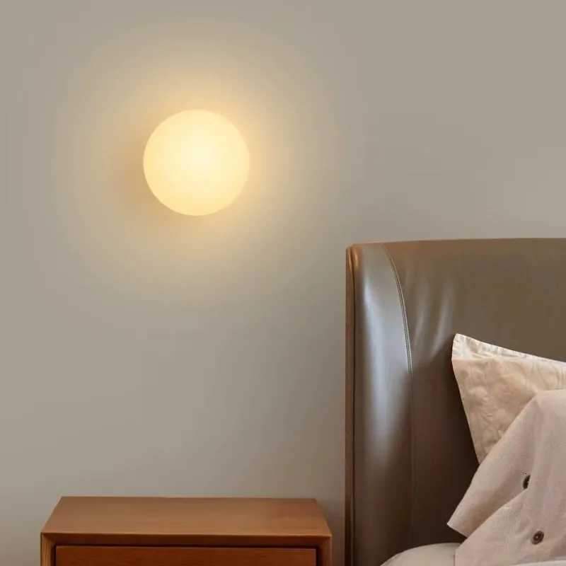 Glass Ball Wall Lamp LED Lights Modern Bedroom Bedside Round Glass Light for Living Room Decor Aisle Bathroom Minimalist Sconce M251126