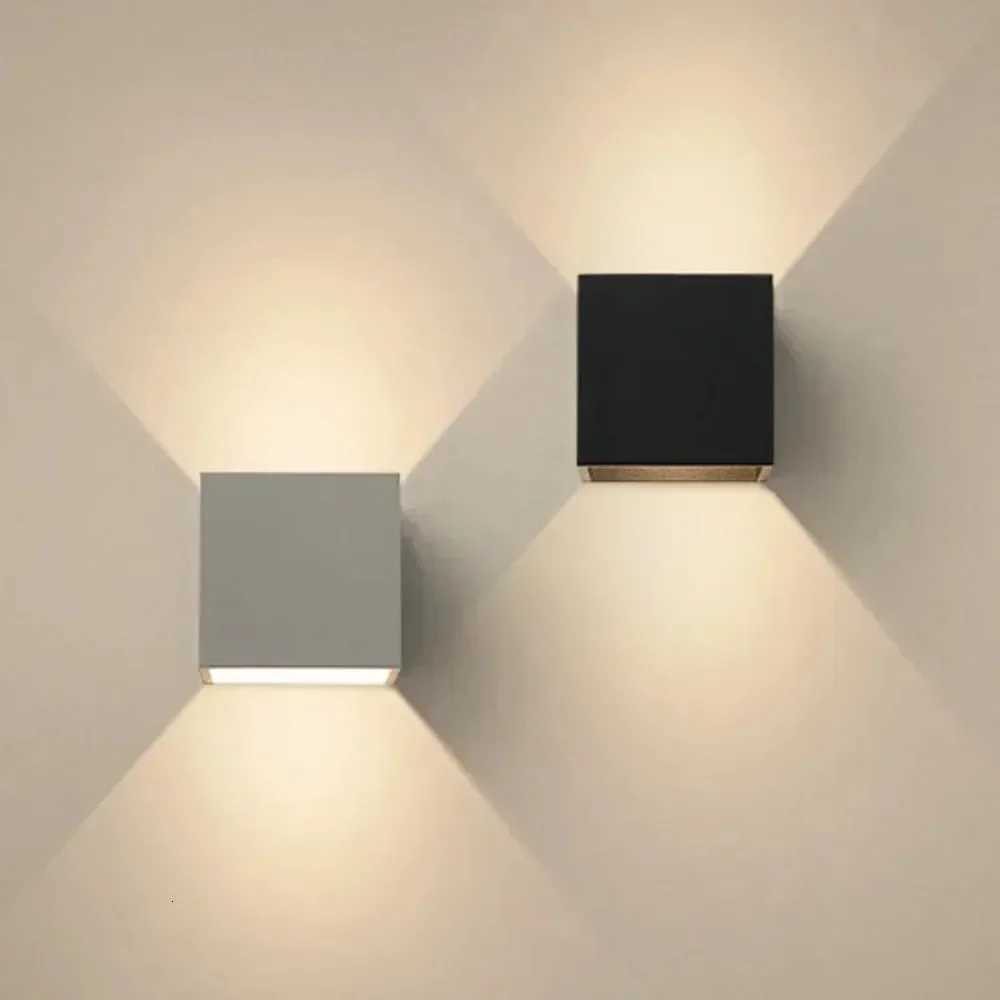 JOYINLED Set of 1/2 Dual Directional Wall Lights Modern Square Aluminum Sconce White/Black for Corridor Staircase Bedroom M251126