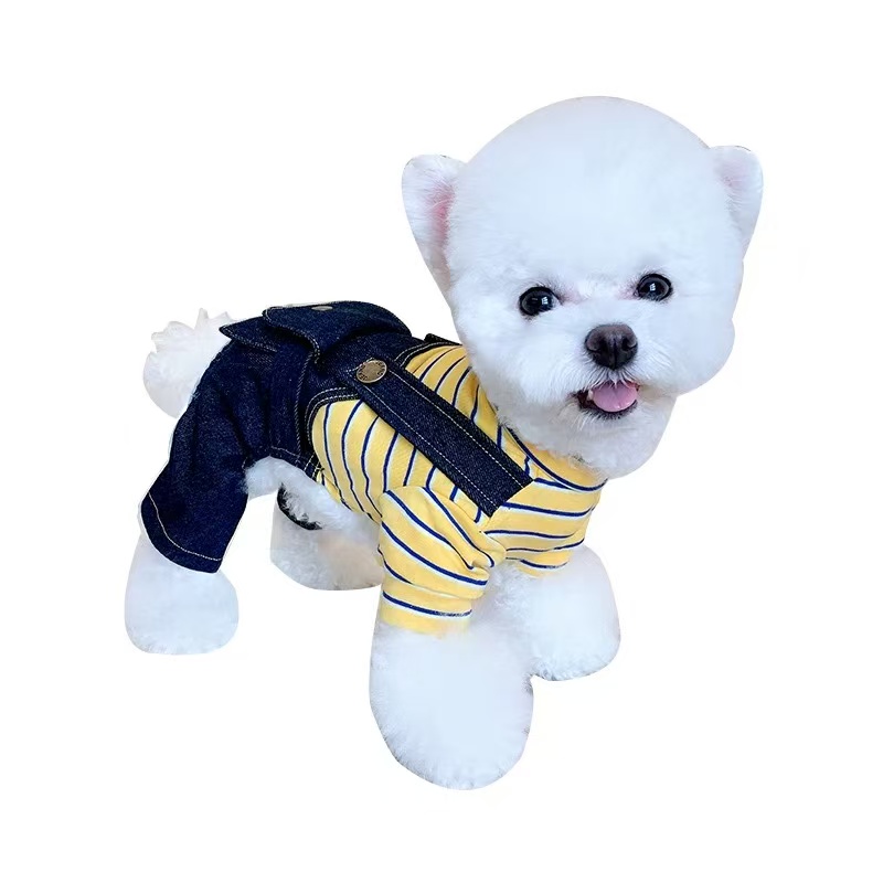 T0075Pet cat and dog clothes Summer cotton navy blue English T-shirt Indoor anti-shedding clothes Small, medium and large dogs