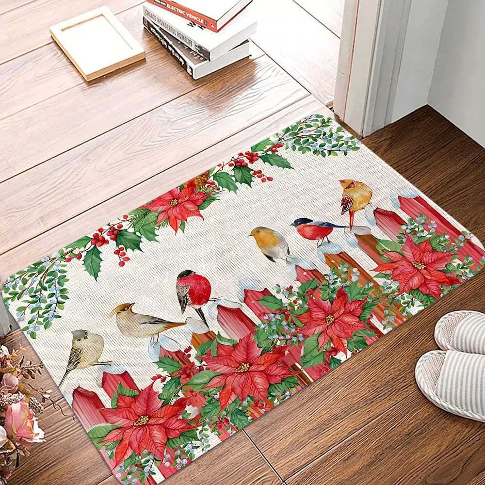 Winter Christmas tree Snowman Doormat Non-Slip Entrance Doormat Home Decor Carpet for Living Room Rugs Bathroom Floor RugM251126