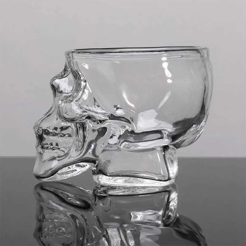 Skull Head Designed Clear Glass Cup Beer Cocktail Red Wine Cups Heat Resistant Tea Coffee Mugs Bar Whiskey Drinkware For Gift C251126