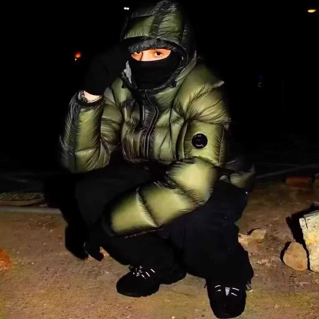 Fashion Outdoor Function Embroidery Goggles Warmth down Jaet Hooded Coat Couple Cotton Flannel Lined Stand Fit Long Sve Coat Y251125