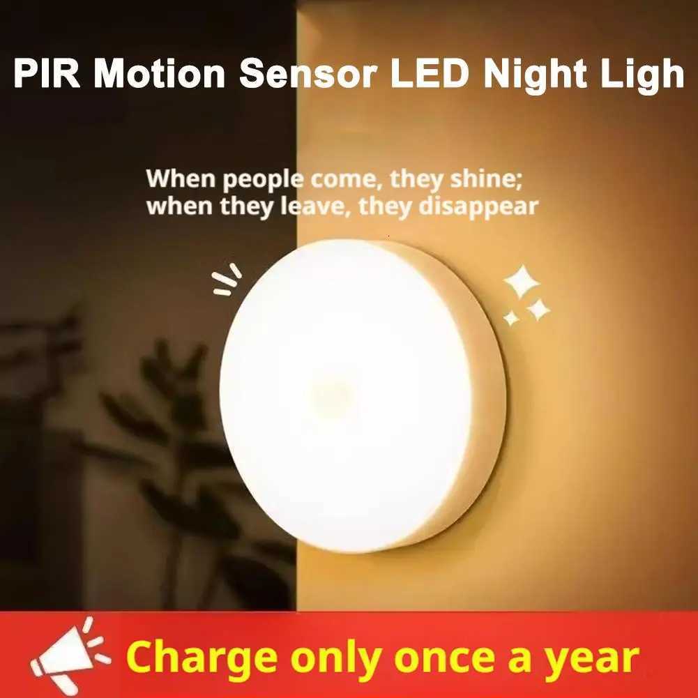 LED Night Light PIR Motion Sensor USB Rechargeable Night Lamp For Kitchen Cabinet Wardrobe Lamp Staircase Wireless Closet Light M251126