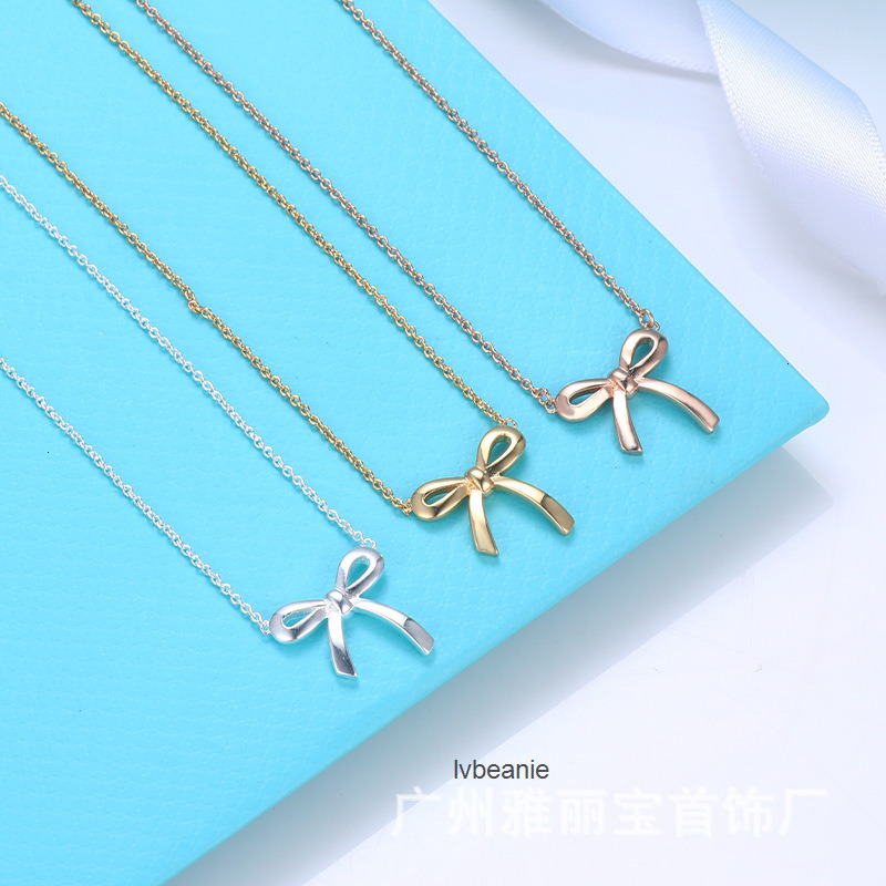 designer strands luxury jewelry for men women gold silver woman trendy ins style bowknot t neck necklace women unique and styli tiffamy and co tiffanyx tiffanies SB3Y