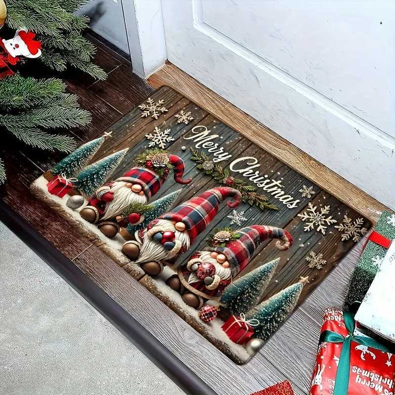 VIKAMA Christmas Snowflake Entry Door Mat Entryway Non Slip Decorative Carpet Christmas Ambience DecorationM251126
