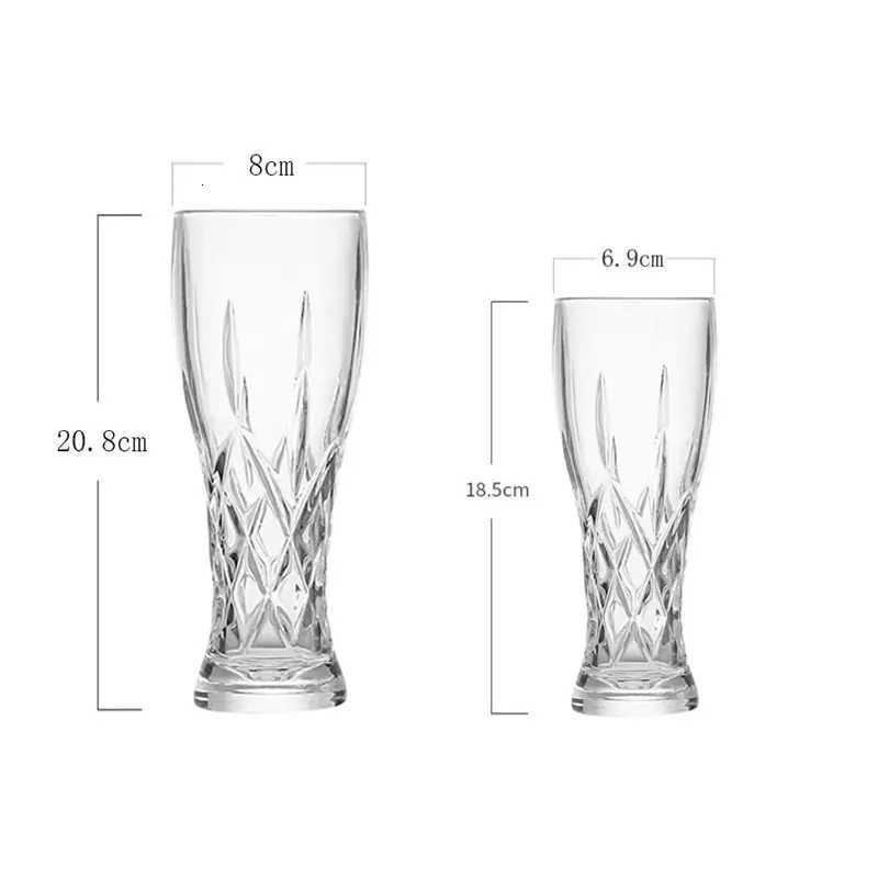 330ml/500ml Creative Carved Beer Mugs High-end Home Glass Cups Thickened Large-capacity Craft Cups Draft Beer Cups Wine Glass C251126