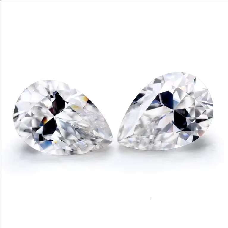White Pear-shaped Brilliant Cut Laboratory-grown Synthetic Diamond 1.0 Carat Color DEF Loose Stone Moissanite