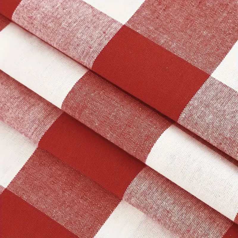 Curtain Christmas Christmas plaid curtains kitchen curtains W140xH45cm 1pc W70xH130cm 2pcsW140xH45cmW70xH130cm 3pcs Y251126