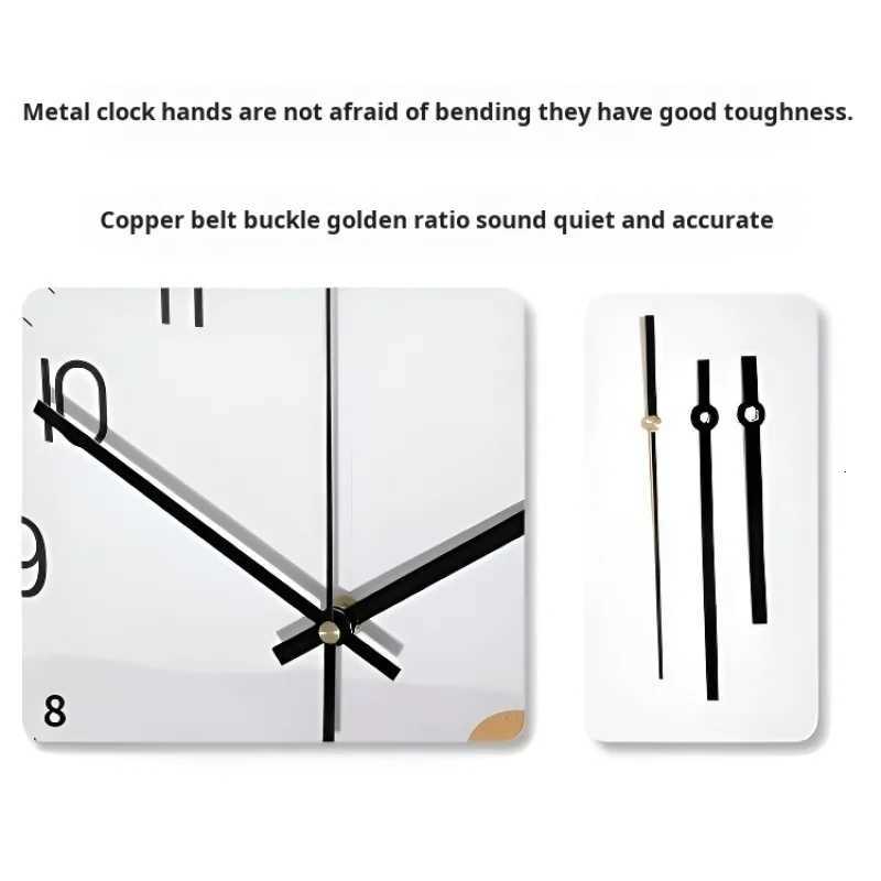Living Room Red Band Lucky Painted Wall Clock Rectangular Crystal Porcelain Clock Calendar Home Use Rectangular Wall Clock C251126