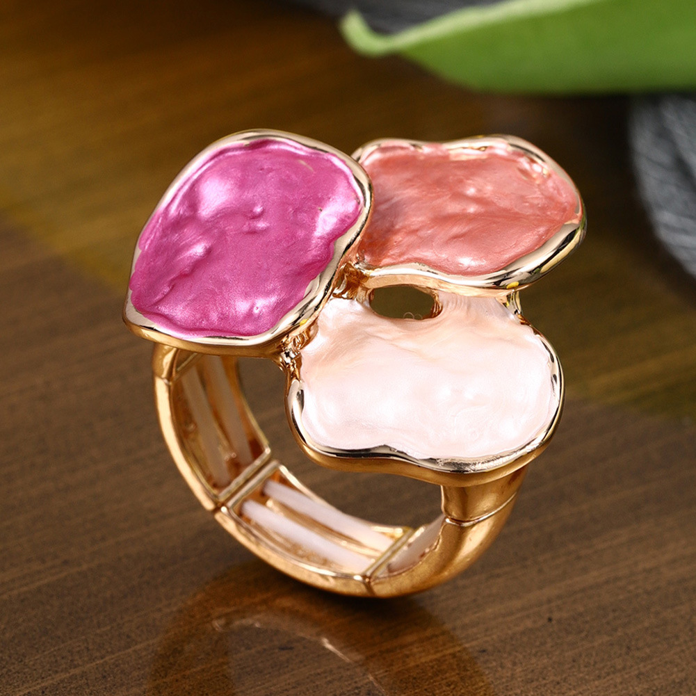 25 New Luxury Palace-style in Ring Colorful Enamel Adjustable Jewelry Rings Fashion Geometric Resin Rings for Women Party Holiday Gift gold designer l - view 4