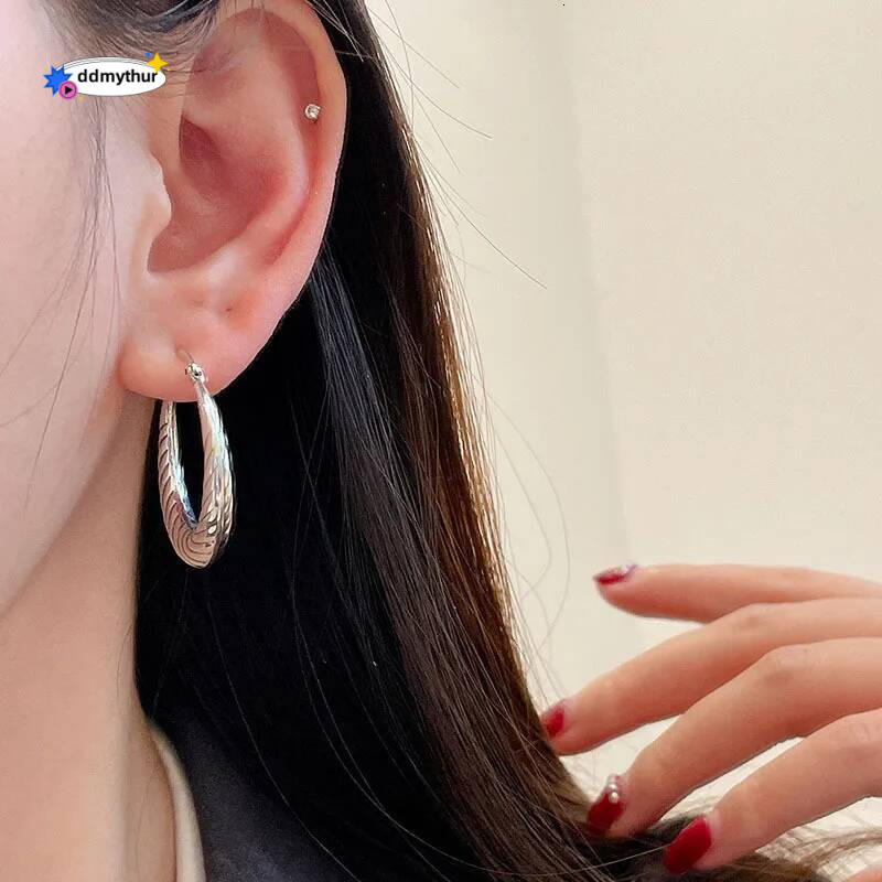 Sterling Sier Oval Simple Style Charming Delicate Geometric Shape Ladies Earrings Birthday Gift Fine Jewellery ddmythur