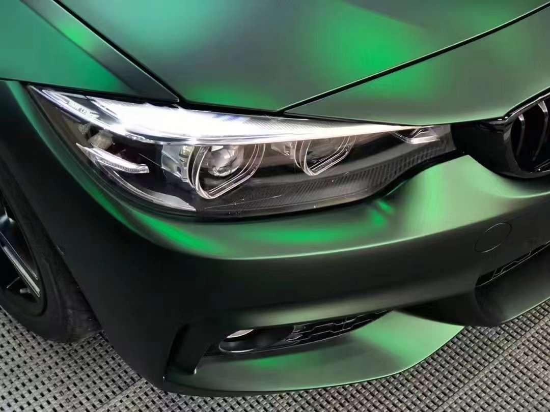 Premium PET HD Phantom Venom Green Satin Chrome Vinyl Wrap Sticker Whole Car Covering Film Foil Air Release 1.52*18m 5x59ft