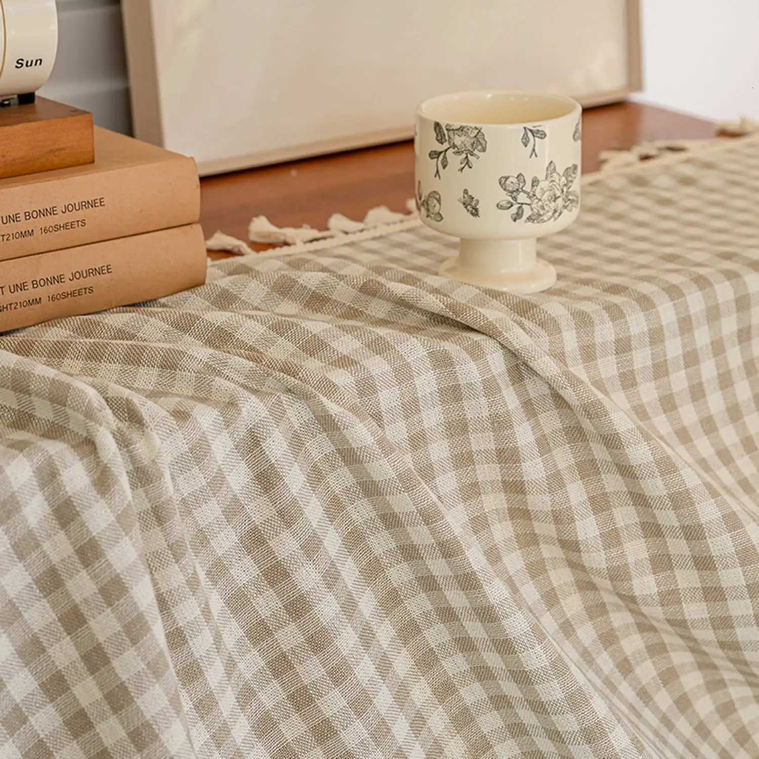 Curtain Christmas Plaid Curtains with Tassel Privacy Protection Window Treatments for Bedroom Living Room Rod Pocket Design Home Decoration Y251126