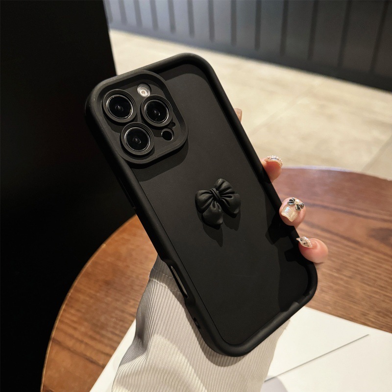 Bowknot Phone Case Compatible With iPhone 17 Pro Max Creative Matte Full Coverage Shockproof Cover iPhone 16/15