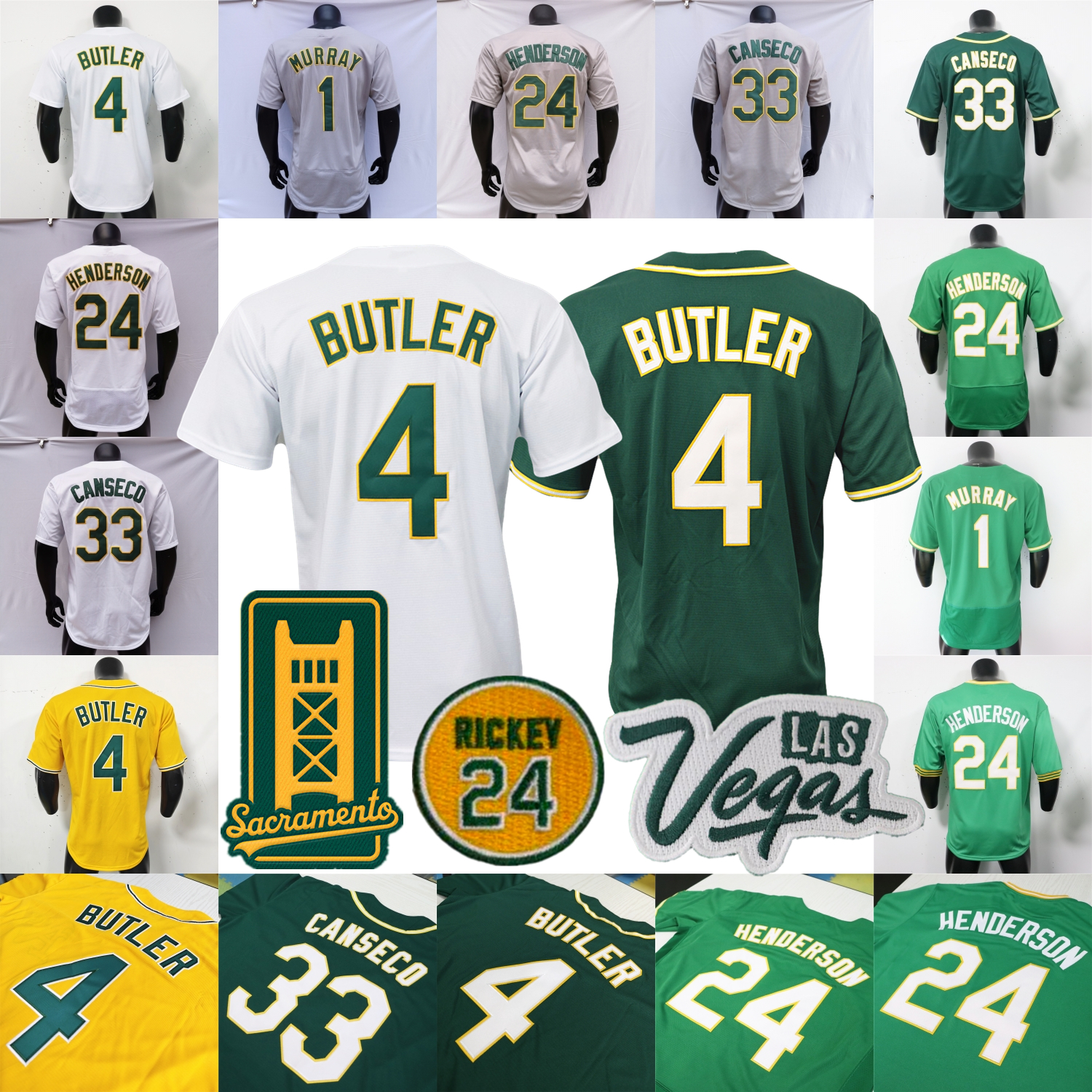 Jacob Wilson Jersey Lawrence Butler Denzel Clarke Nick Kurtz Brent Rooker Rickey Henderson Reggie Jackson Muncy Canseco Severino Urshela Urias Andujar Bleday
