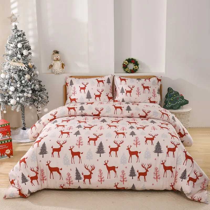 Christmas 2/3Pcs/Set Christmas Decoration Bedding Set Soft Comfortable Breathable Duvet Cover Perfect for Bedroom and Guest Room Decor Y251126