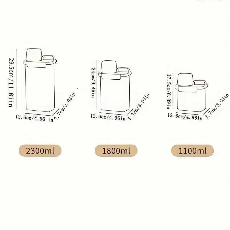 1100ml 1800ml 2300ml Airtight Food Storage Container Reusable Laundry Detergent Dispenser for Grains Rice Flour Kitchen Pantry Y251126