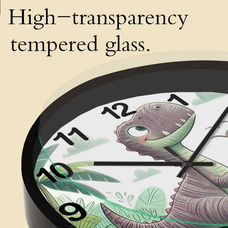 Jungle Dinosaur Cartoon Round Silent Hanging Wall Clock Suitable For Living Room SchoolStudy RoomBedroom Childrens Gifts C251126