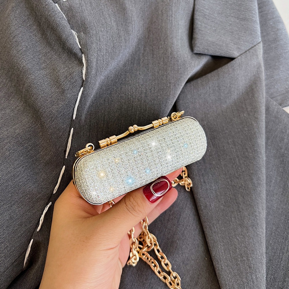Chic Designer Minimalist Tote featuring Sparkling Jewels: A Stylish Companion for Parties & Beauty Essentials