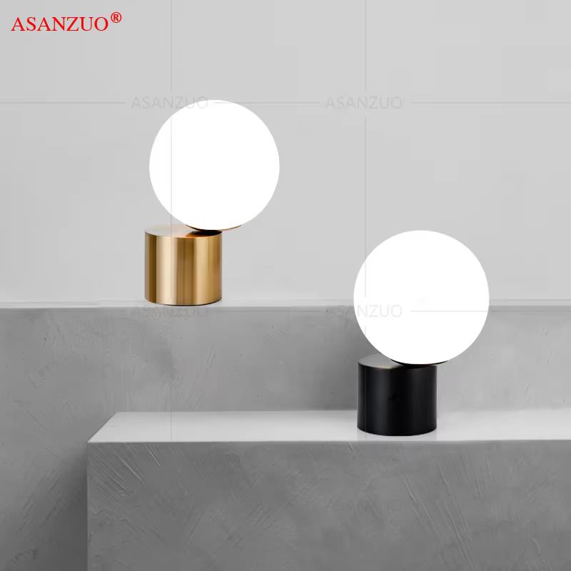 Contemporary Nordic Glass Ball Lamp - Sleek Bedside and Desktop Lighting Solution for Home Decor