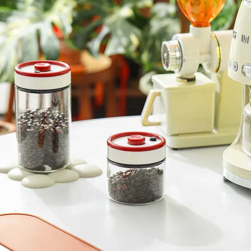 Press Type Coffee Bean Vacuum Sealed Can Can Be Evacuated Glass Can Tea Preservation Durable Storage Can Storage Bottle Y251126