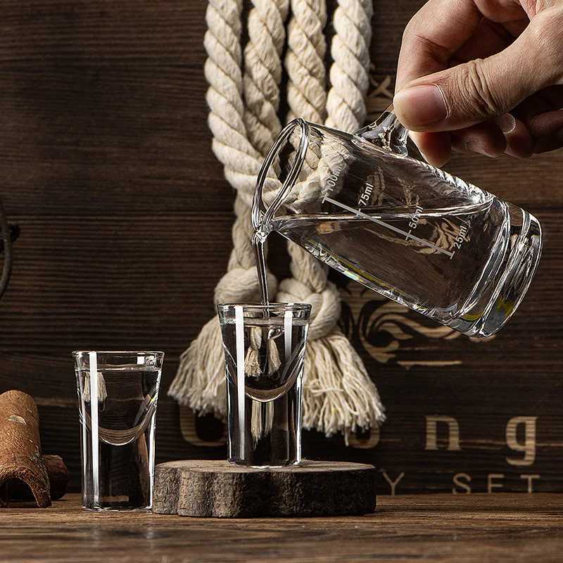 6PCs Glass Set Transparent 15ml Shot Glass Thickened Bottom Liquor Cup Bullet Cups One Mouth Small Cup Wine Drinkware Wholesale C251126
