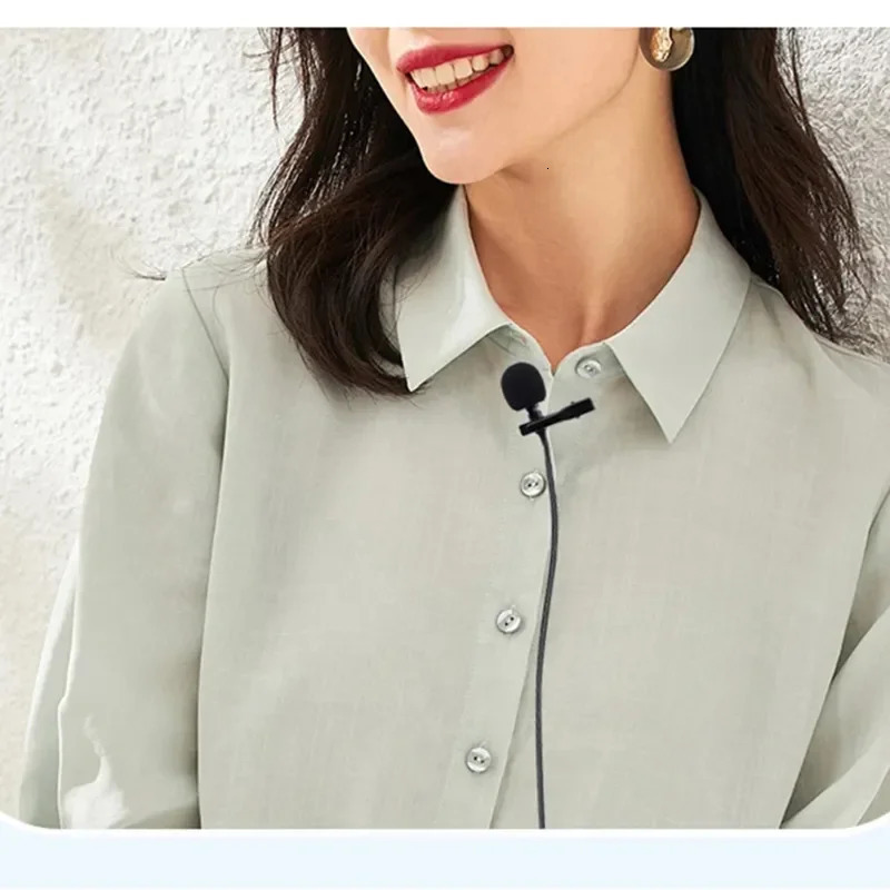 Portable 15m Lavalier Mini Microphone Condenser Clipon Lapel Mic Wired USB 35mm TypeC Microfon For Phone for Mac Laptop PC 251126