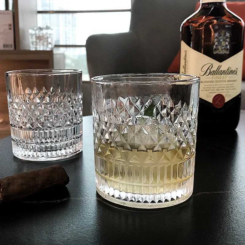 330ml Vintage Cup Transparent Crystal Glass Whiskey Cup Brandy European Style Wine Glasses Cups Wholesale Cups Drinking Glass C251126