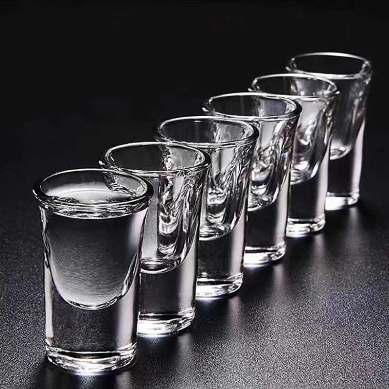 6PCs Glass Set Transparent 15ml Shot Glass Thickened Bottom Liquor Cup Bullet Cups One Mouth Small Cup Wine Drinkware Wholesale C251126
