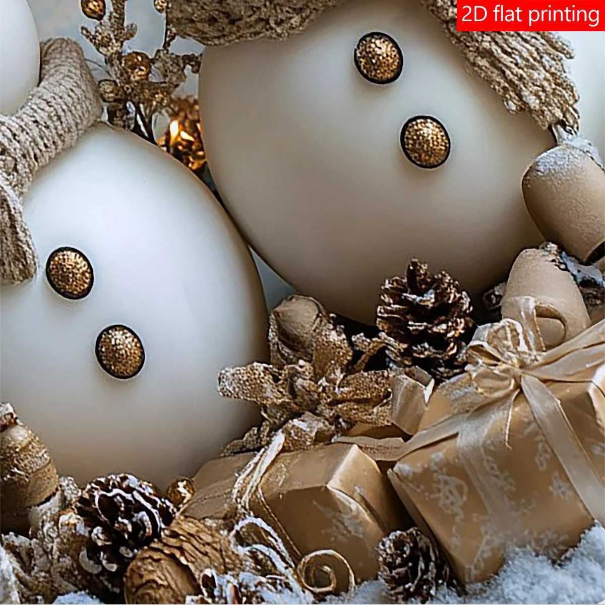 Christmas 3PCS Christmas Snowman Pattern Printed Quilt Cover set high-definition printed bedding set 1 quilt cover 2 pillowcases withou Y251126