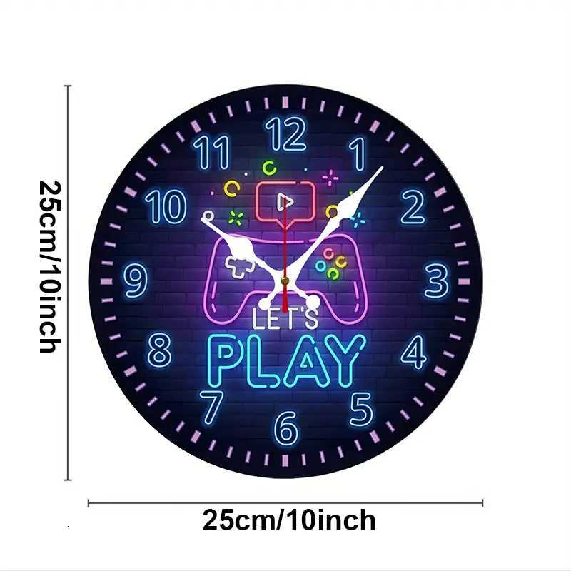 Gaming Console Wooden Round Silent Hanging Wall Clock Suitable For Living Room Office Study Room Bedroom Home Decoration C251126