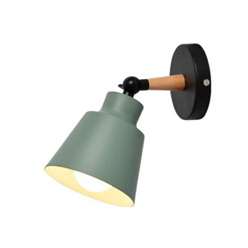 Nordic solid wood bedroom wall lamp modern minimalist Macaron LED wall lamp living room corridor bedside wall lamp M251126