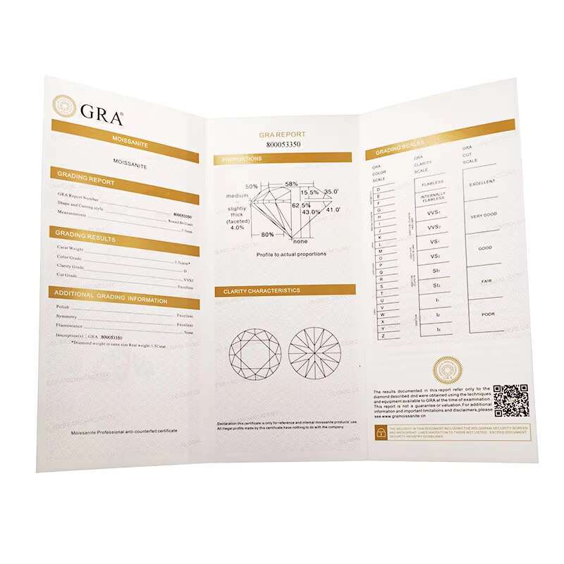 Professional Manufacturing GIA GRA Certificate for Natural Real Diamond CVD/HTHP