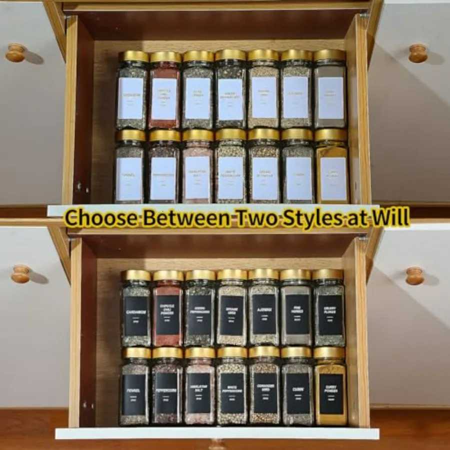 Glass Spice Jars with Label 24Pcs Spice Jars with Shaker Lids-4 oz Gold Spice Seasoning Jars Bottles Containers Set for Spice R Y251126