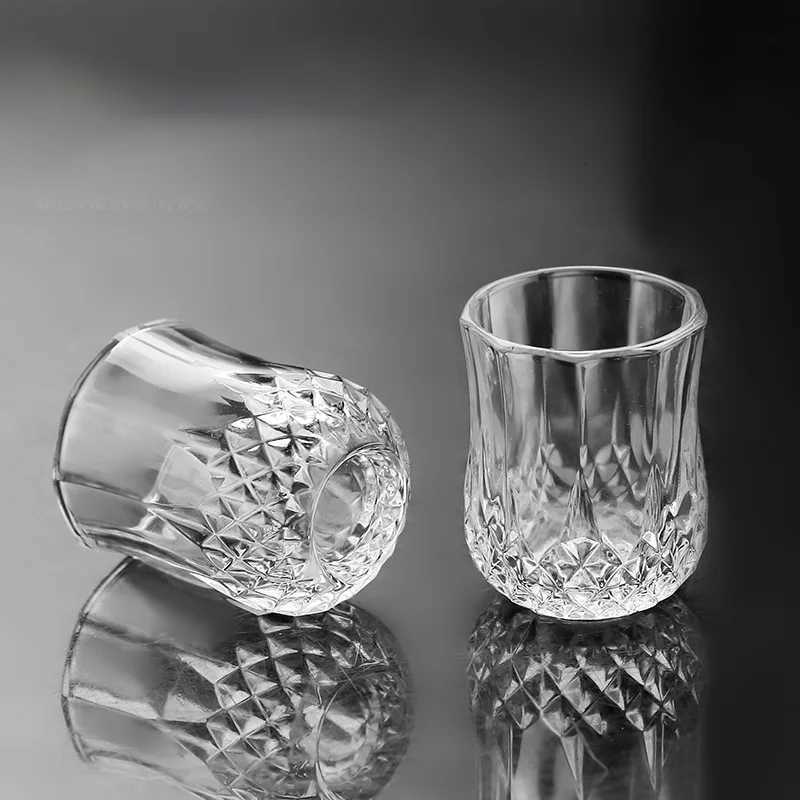 50ml Diamond Shot Glasses Scotch Whiskey Glass Transparent Cocktail Glass Bar Party Small Capacity Beer Glass Cup Home Drinkware C251126