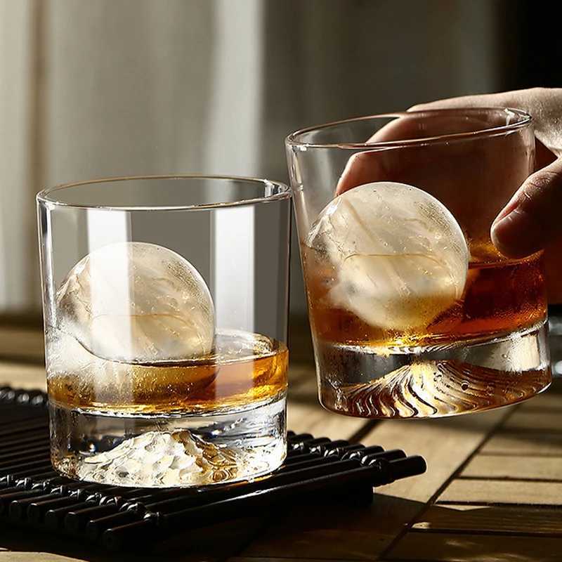 300ml Creative Silhouette Wine Glass Cup Iceberg Cup Snow Mountain Cup Thick Bottom Rock Cup Christmas Whiskey Cup Wedding Gifts C251126