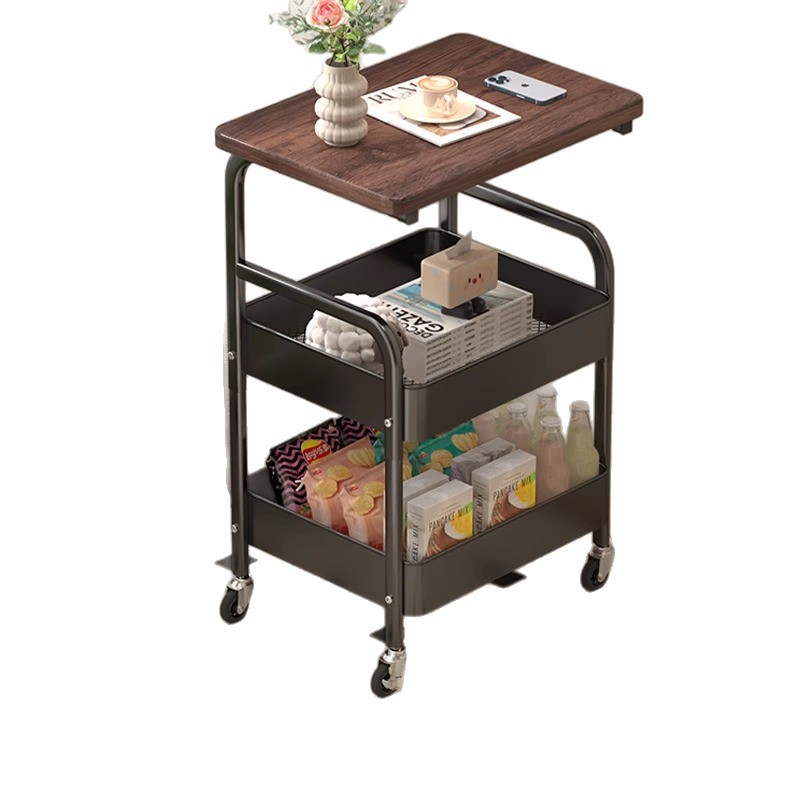 M11261 Movable double-layer coffee table, trolley, side table, living room sofa storage