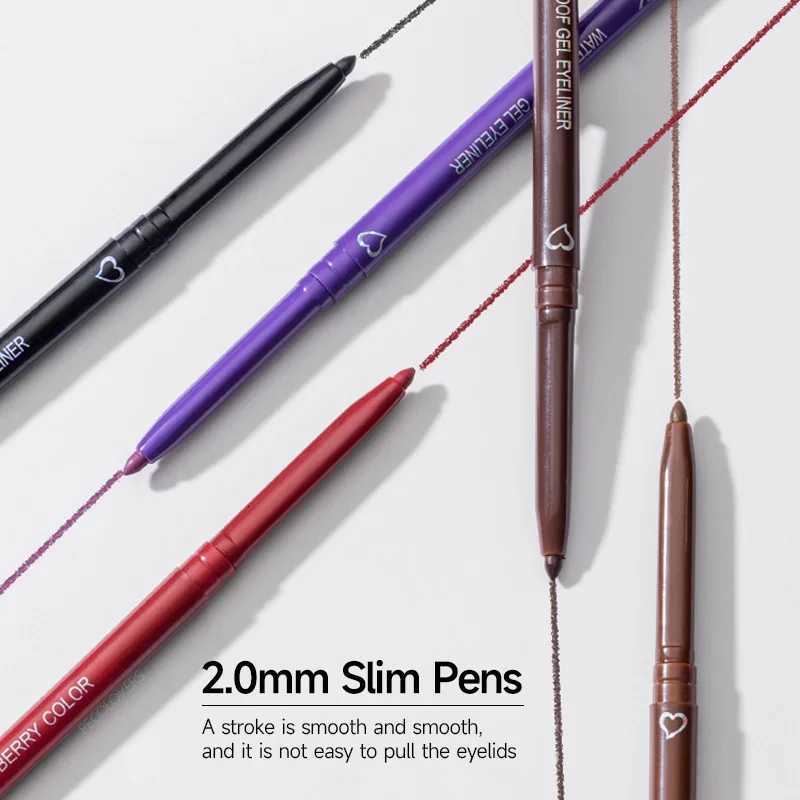 Lying Silkworm Eyeliner Gel Pen Smooth Long Lasting Matte Eyeliner Waterproof Eye Liner Gel Pencil Quick Dry MakeupT251126