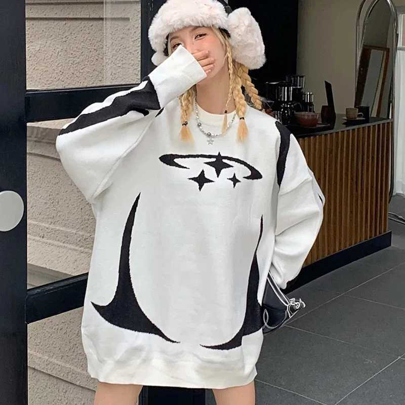 European and American Autumn/Winter Loose Pullover Sweater Trend Hip-hop Style Worn Inside and Outside Popular Knitwear Sweater J251136