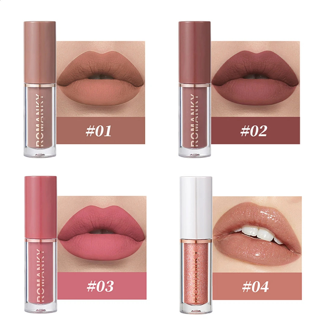 Matte Lip Gloss Set Smudge Proof Velvet Texture 12 Long-Lasting Shades for All Skin Types - Perfect Valentines Gift 250424