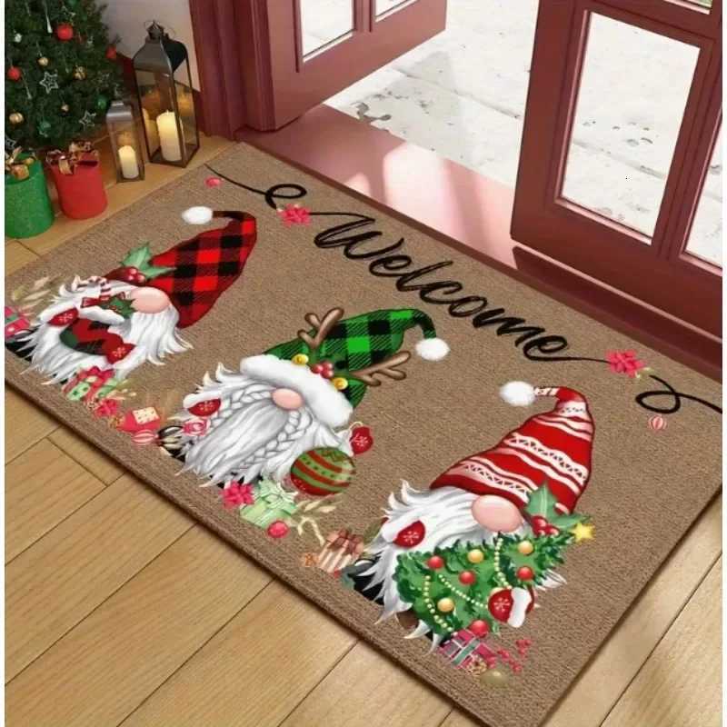 1pc Christmas Dwarf Welcome Door Mat Gingerbread Man Christmas Gift Mat That Perfect for Home and Christmas Decoration DoorwayM251126