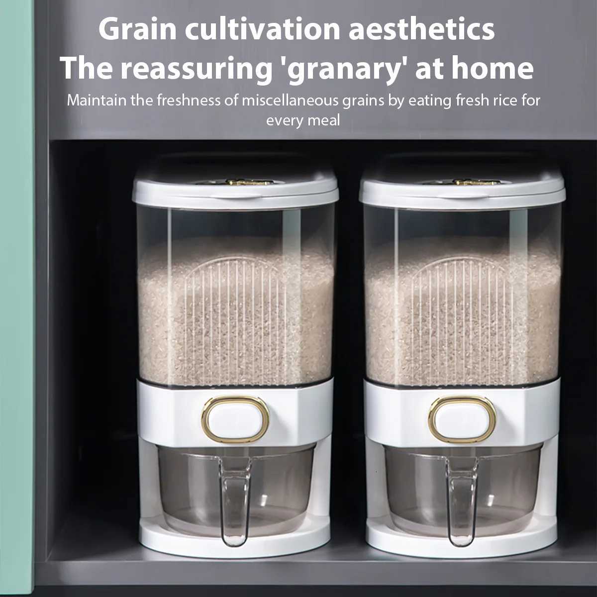 5/10kg Large Sealed Cereal Dispenser Moisture-proof Rice Mung Beans Bucket Insect-proof Miscellaneous Grain Storage Tank Y251126