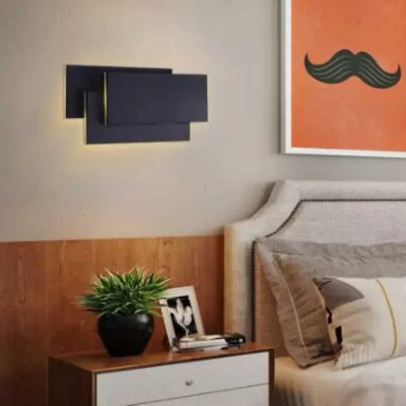 Modern 18W aluminum LED wall lamp living room candlestick lighting staircase square lamp bedroom bedside hotel wall lamp M251126