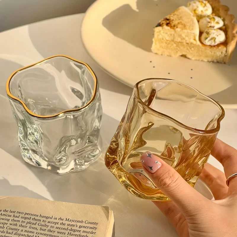 Unique Whisky Glass Irregular Transparent Glass Wine Cup Drinking Glasses for Home Summer Beverage Cup Kitchenware C251126