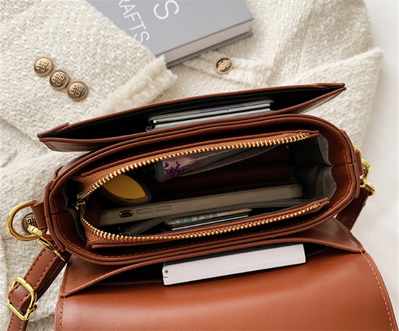 Designer bag free shipping 2025 new fashionable temperament saddle bag premium texture printed women's single shoulder crossbody bag