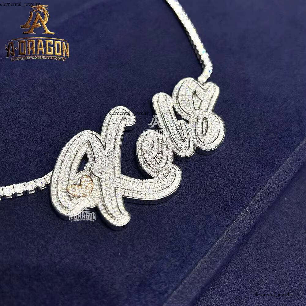 Manufacture Premium Gold-Plated Jewelry Waterproof D Color VVS Moissanite Name Letter Pendant