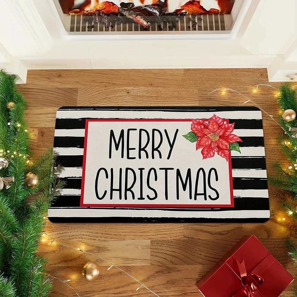 1pc Christmas Pink Mat with Gifts Holiday indoor and outdoor rear front door welcome mat winter door matM251126